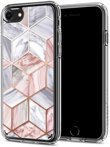 Spigen Ciel Cecile, Pink Marble, iPhone SE 2020/8/7 - Phone Cover - Main image