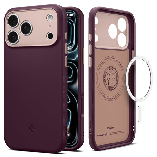 Spigen Nano Pop MagSafe Burgundy Bean iPhone 18 Pro/17 Pro - Phone Cover - Main image
