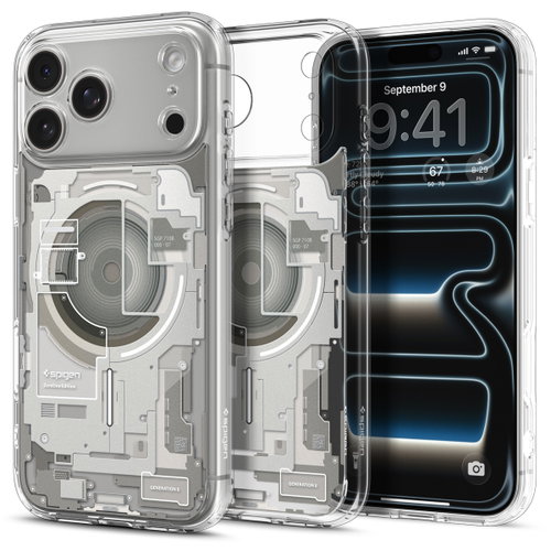 Spigen Ultra Hybrid MagSafe Zero One Natural Titanium iPhone 18 Pro/17 Pro - Phone Cover - Main image
