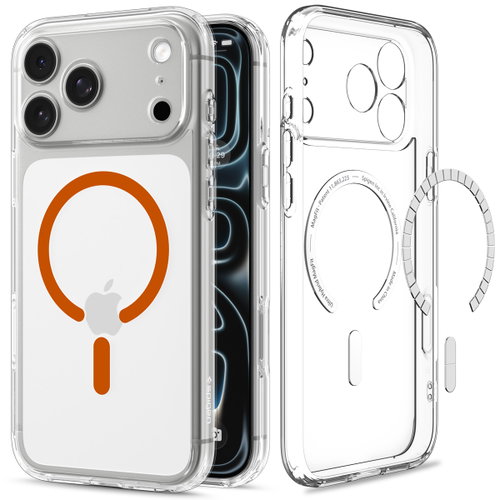 Spigen Ultra Hybrid MagSafe Clear Orange iPhone 18 Pro/17 Pro - Phone Cover - Main image