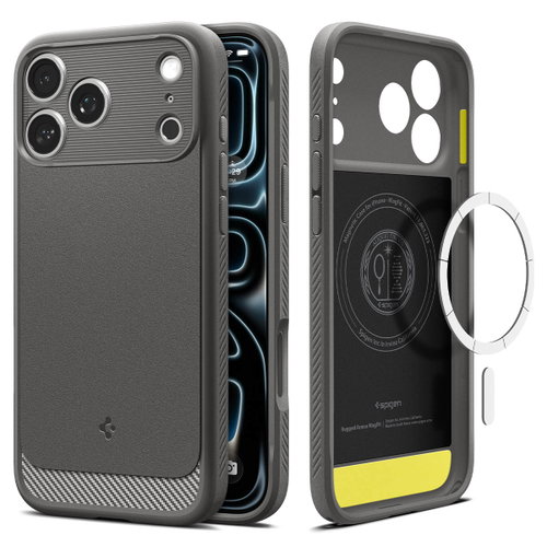 Spigen Rugged Armor MagSafe Gray iPhone 18 Pro/17 Pro - Phone Cover - Main image