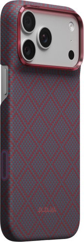 Pitaka Edge Case Argyle Blue's Red iPhone 18 Pro Max - Phone Cover - Main image