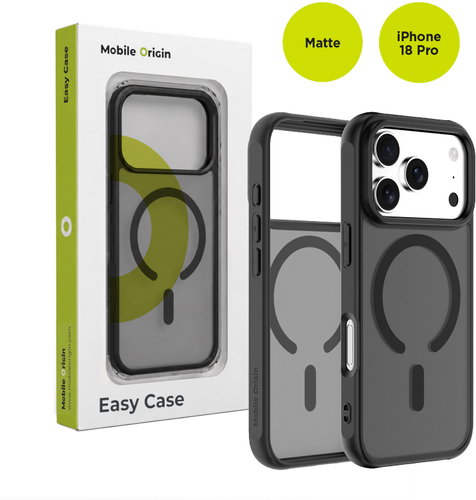 Mobile Origin Easy Case Kompatibilní S MagSafe Matte Black iPhone 18 Pro - Phone Cover - Main image