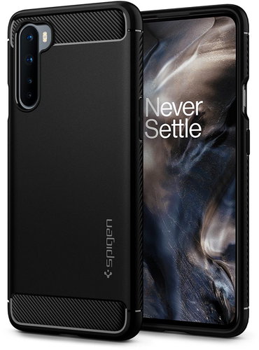 Spigen Rugged Armor, Black, OnePlus Nord - Phone Cover - Main image