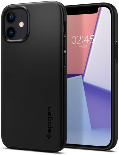Spigen Thin Fit Black iPhone 12 Mini - Phone Cover - Main image
