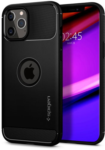 Spigen Rugged Armor, Black, iPhone 12 Pro Max - Phone Cover - Main image