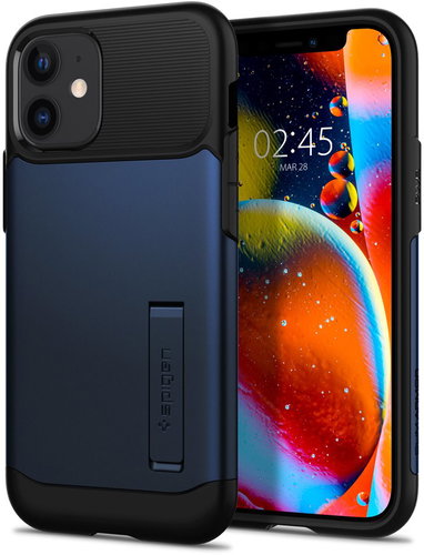 Spigen Slim Armor, Navy, iPhone 12 mini - Phone Cover - Main image