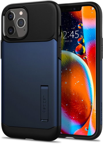 Spigen Slim Armor, Navy, iPhone 12 Pro Max - Phone Cover - Main image