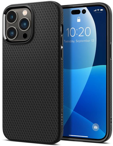 Spigen Liquid Air Matte Black iPhone 14 Pro - Phone Cover - Main image