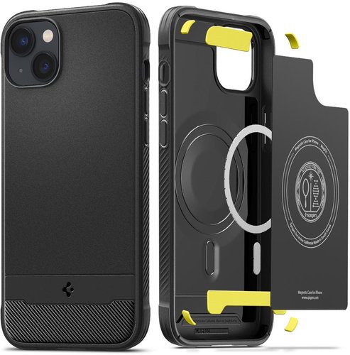Spigen Rugged Armor MagSafe Matte Black iPhone 14 - Phone Cover - Main image