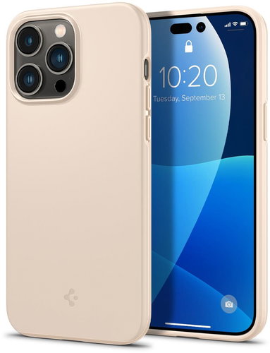 Spigen Thin Fit Sand Beige iPhone 14 Pro - Phone Cover - Main image