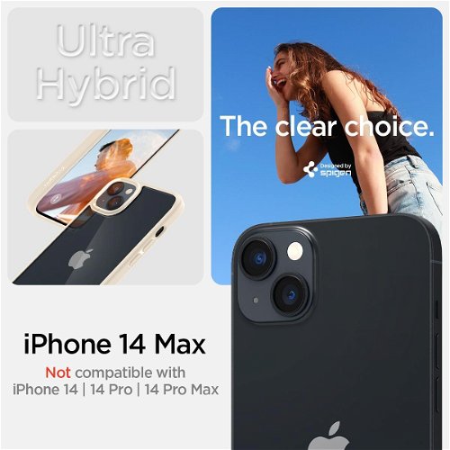 Spigen Ultra Hybrid Sand Beige iPhone 14 Plus - Kryt na mobil