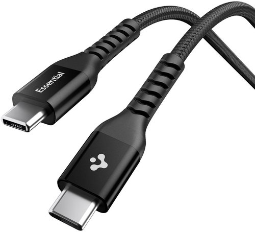 Spigen Essential USB C to USB C 100W Fabric Cable Black EB10010CCA - Power Cable - Main image
