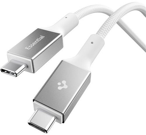 Spigen Essential USB C to USB C 100W Fabric Cable White EB10015CC - Power Cable - Main image