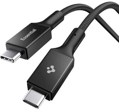 Spigen Essential USB C to USB C 240W Fabric Cable Black EB24015CC - Power Cable - Main image