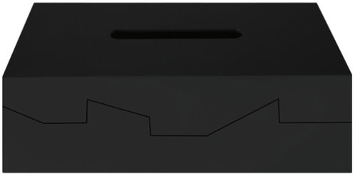 Spirella Silhouette Plastic Tissue Box, Black - Tissue Box - Main image