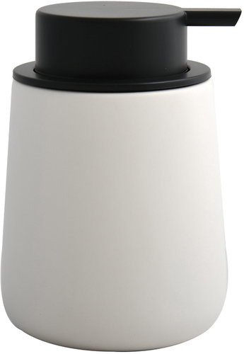 MSV Ceramic soap dispenser Maonie, white-black - Soap Dispenser - Main image