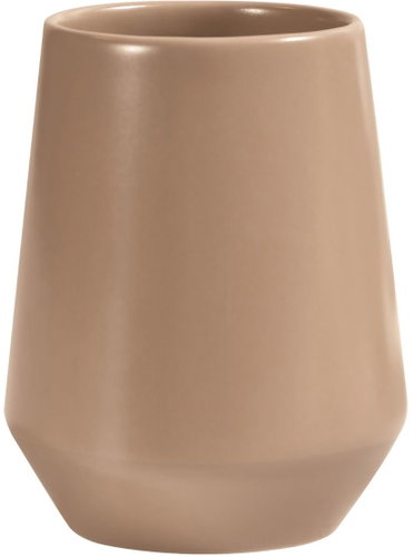 Spirella ceramic cup for toothbrushes JOSHUA, matt cappuccino - Toothbrush Holder Cup - Main image
