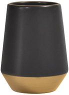 Spirella ceramic cup for toothbrushes JOSHUA, black - gold - Toothbrush Holder Cup