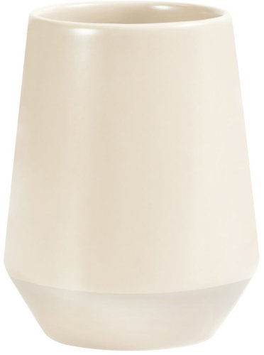 Spirella ceramic toothbrush cup JOSHUA, matt white ecru - Toothbrush Holder Cup - Main image