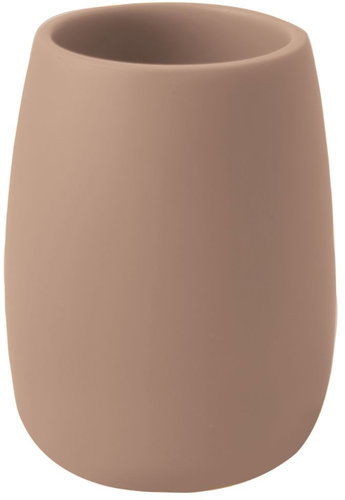 Spirella polyresin cup for toothbrushes SVEN, matt cappucino - Toothbrush Holder Cup - Main image
