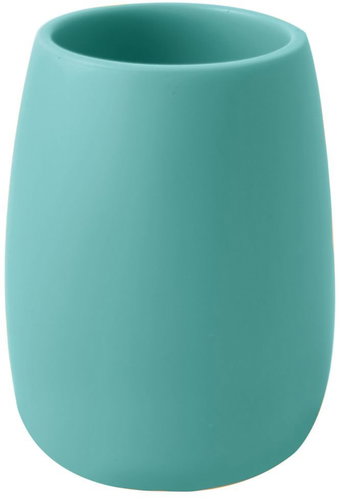 Spirella polyresin cup for toothbrushes SVEN, matt turquoise - Toothbrush Holder Cup - Main image