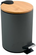 Spirella pedal bin Adonis, dark grey, steel, bamboo lid, 3 l - Rubbish Bin