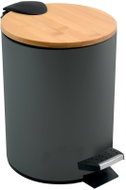 Spirella pedal bin Adonis, dark grey, steel, bamboo lid, 5 l - Rubbish Bin