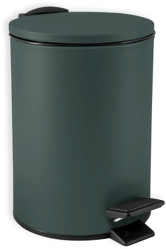 Spirella pedal bin Adelar, matt dark green, steel, 3 L - Rubbish Bin - Main image