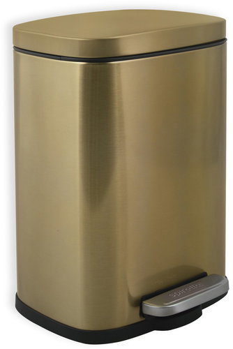 Spirella pedal bin Akira, brushed stainless steel, gold, 5 l - Rubbish Bin - Main image