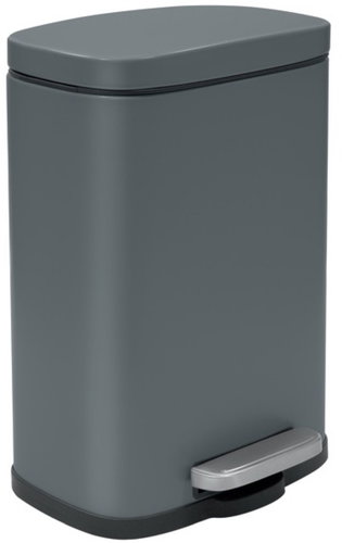 Spirella pedal bin Akira, matt grey, steel, soft-close, 12 l - Rubbish Bin - Main image