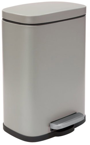 Spirella pedal bin Akira, matt grey-brown, steel, soft-close, 12 l - Rubbish Bin - Main image