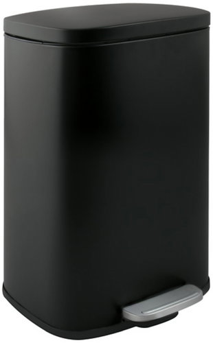 Spirella pedal bin Akira, matt black, steel, soft-close, 12 l - Rubbish Bin - Main image