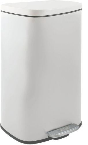 Spirella pedal bin Akira, matt white, steel, soft-close, 30 l - Rubbish Bin - Main image