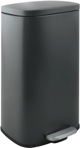 Spirella pedal bin Akira, matt grey, steel, soft-close, 50 l - Rubbish Bin - Main image