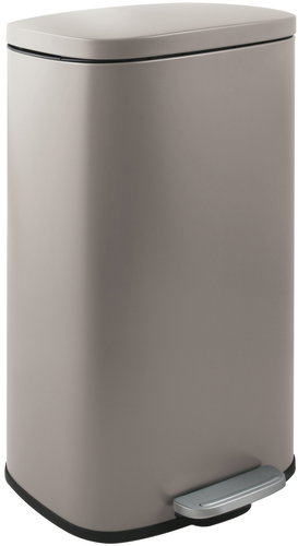 Spirella pedal bin Akira, matt grey-brown, steel, soft-close, 50 l - Rubbish Bin - Main image