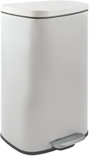 Spirella pedal bin Akira, matt white, steel, soft-close, 50 l - Rubbish Bin - Main image