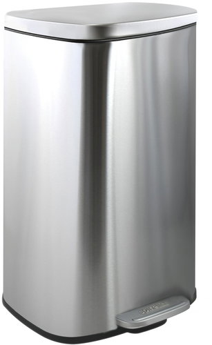 Spirella pedal bin Akira, brushed stainless steel, soft-close, 50 l - Rubbish Bin - Main image