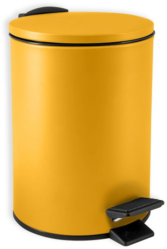 Spirella pedal bin Adelar, matt saffron yellow, steel, 3 l - Rubbish Bin - Main image