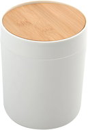 Spirella tipping basket Alais, white plastic, with bamboo lid, 2,5 l - Rubbish Bin