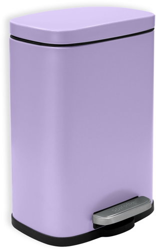 Spirella pedal bin Akira, matt purple, steel, 5 l - Rubbish Bin - Main image