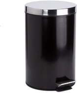 MSV pedal bin Unis, black steel, with stainless steel lid 12 L - Rubbish Bin