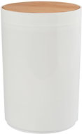 MSV Dumpster Oslo, white, plastic, bamboo lid, 5 l - Rubbish Bin