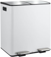 Spirella pedal waste bin Aliya, matt white, steel, 2 × 20 l - Rubbish Bin