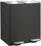Spirella pedal waste bin Aliya, matt black, steel, 2 × 20 l - Rubbish Bin