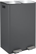 Spirella pedal waste bin Aliya, matt grey, steel, 2 × 30 l - Rubbish Bin
