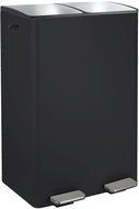 Spirella pedal waste bin Aliya, matt black, steel, 2 × 30 l - Rubbish Bin