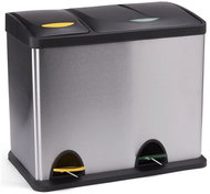 MSV pedal bin Tri Selectif, brushed stainless steel, 8 l + 18 l - Rubbish Bin