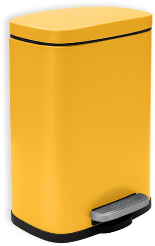 Spirella pedal bin Akira, matt saffron yellow, steel, 5 l - Rubbish Bin - Main image