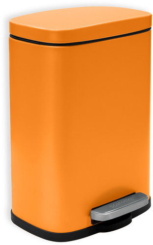 Spirella pedal bin Akira, matt orange, steel, 5 l - Rubbish Bin - Main image